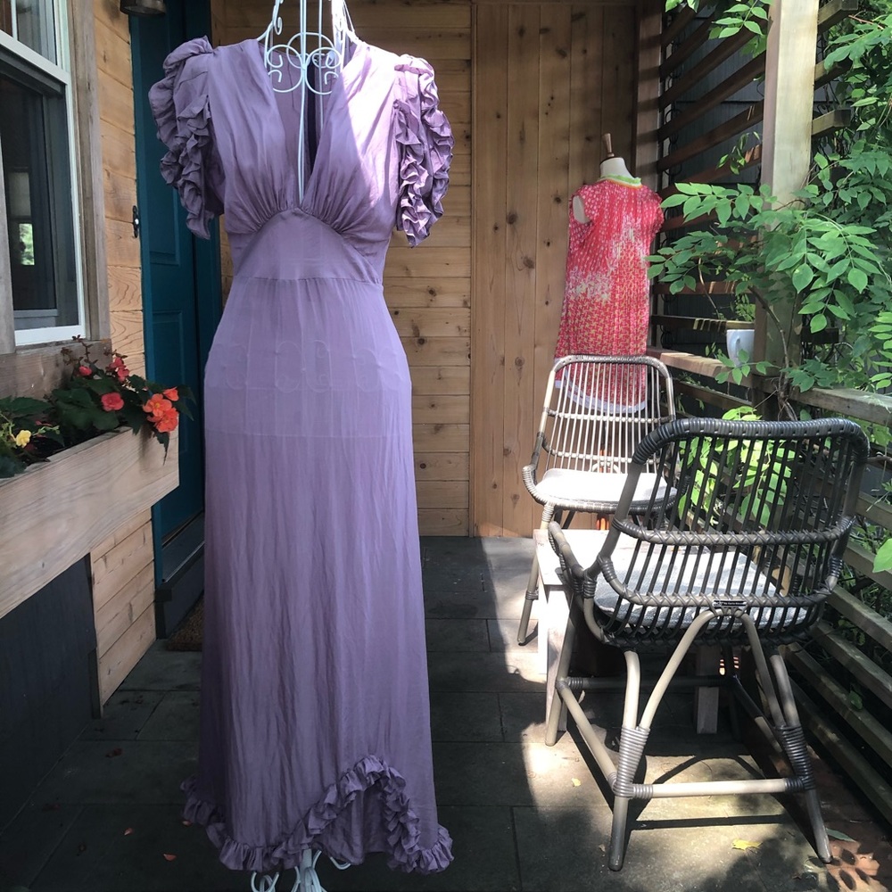 ASTIER NY Silk Midi Dress Lavender Size: XS NWOT